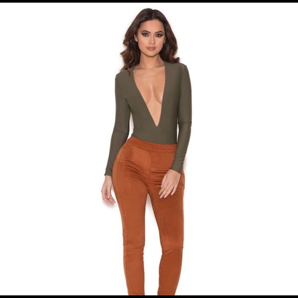 House of CB Brown suede pants